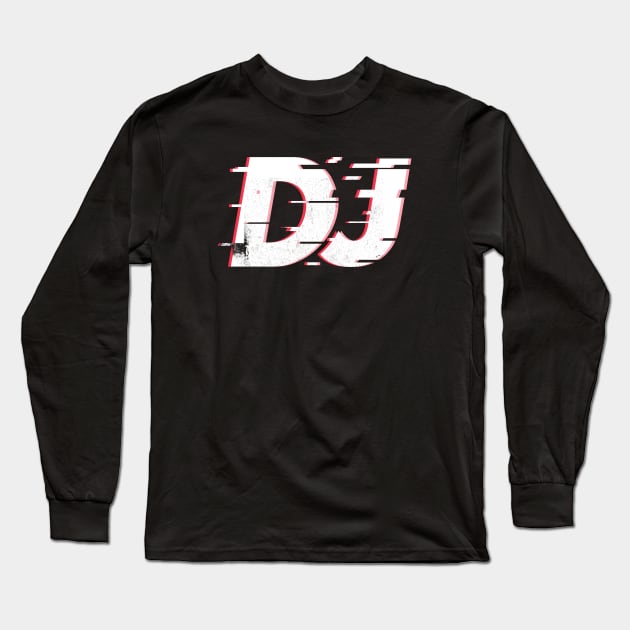 DJ DeeJay DJane Glitch Effect Long Sleeve T-Shirt by T-Shirt Dealer